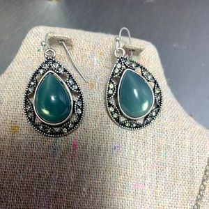 Necklace and earring set teal
